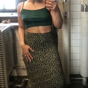 RARE BRANDY MELVILLE GREEN FLORAL SKIRT